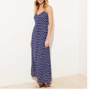 Loft Batik Deep V-Neck Maxi Dress